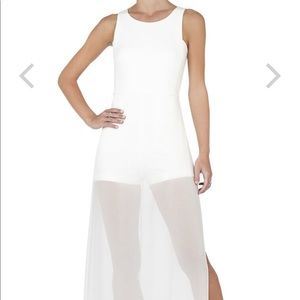 Bcbg white side cut out jumpsuit
